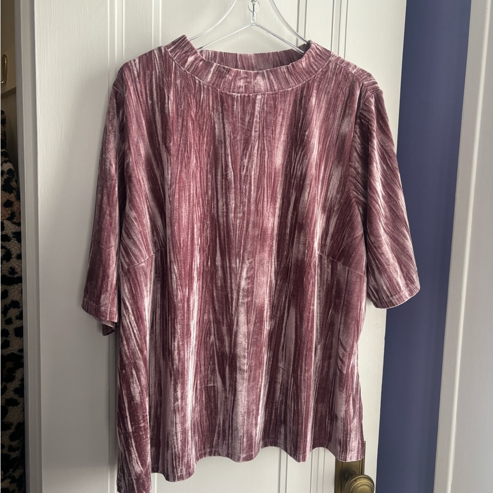 Anthropologie Pilcro Velveteen Mock-Neck Top